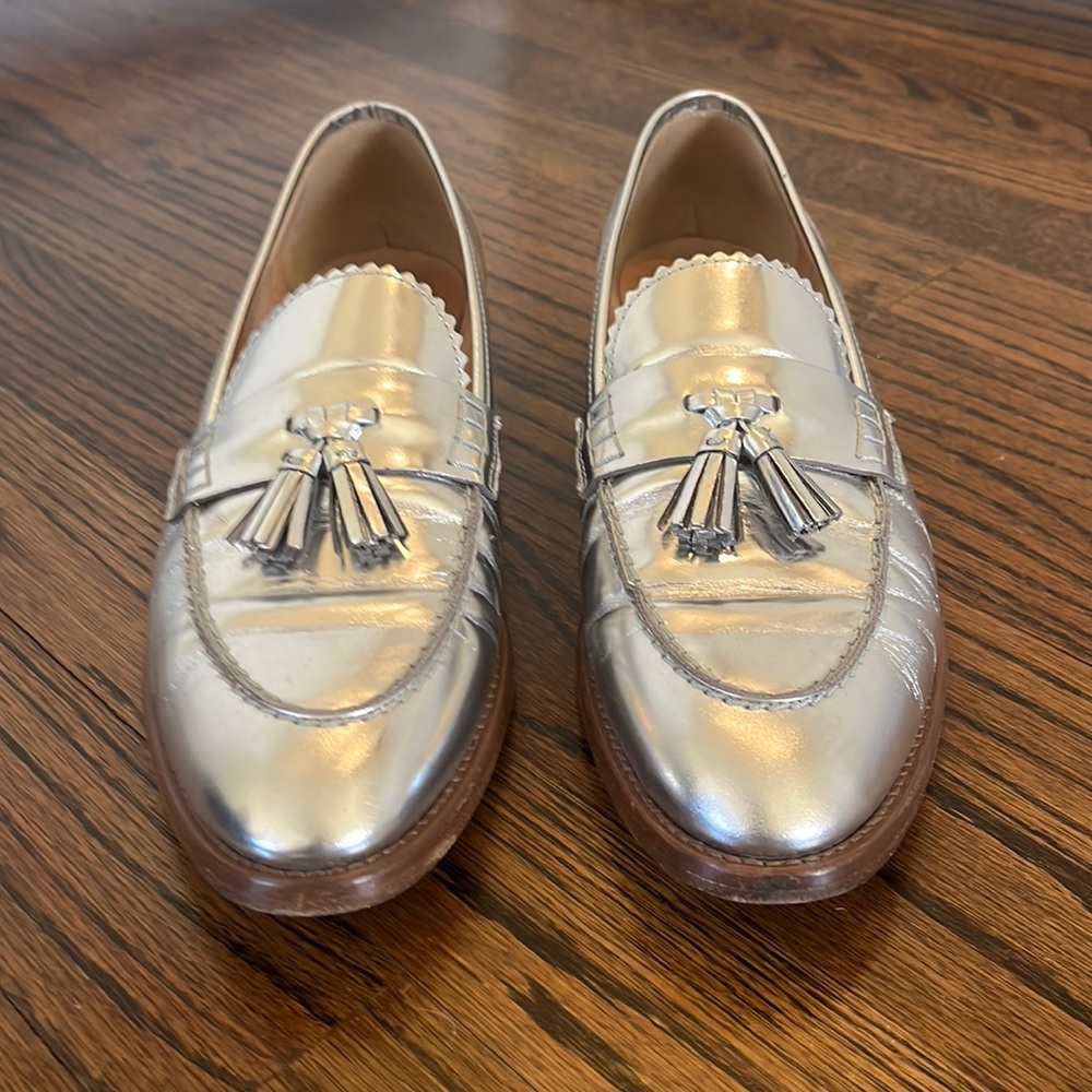 J.Crew Biella Metallic Tassel Loafer.